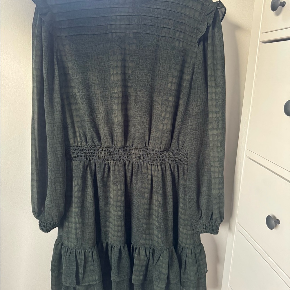 Dynamite Dark Green Textured Dress